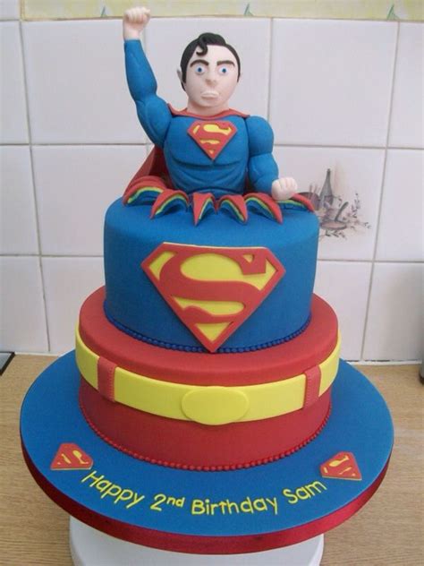 Delicioso Pastel De Superman  Fiesta Stefano Tortas Súperhombre Torta Superman Y Pastel De