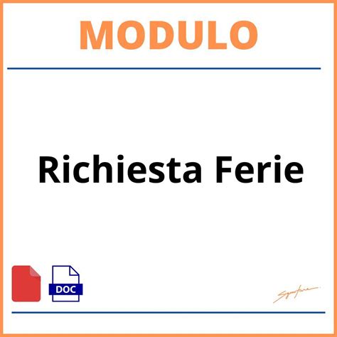 Modulo Richiesta Ferie