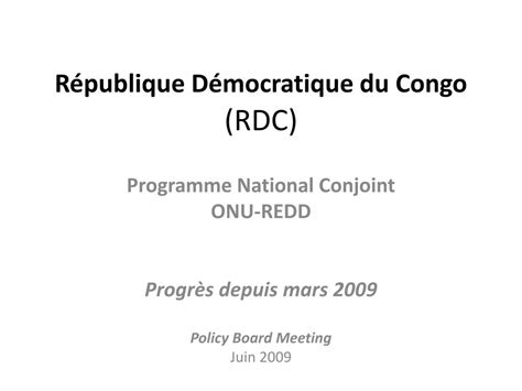 PPT République Démocratique du Congo RDC PowerPoint Presentation