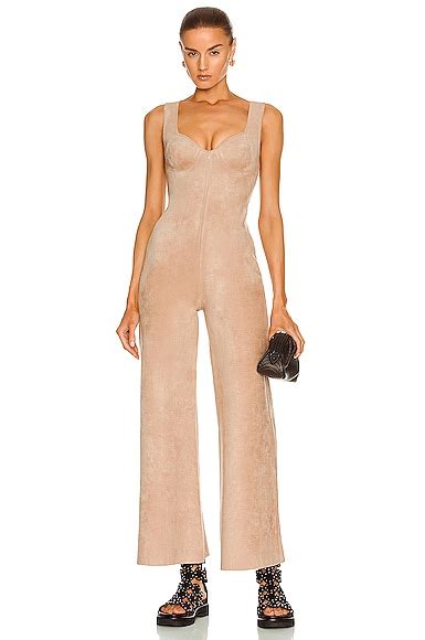 ALAÏA Sleeveless Bustier Jumpsuit in Nude FWRD