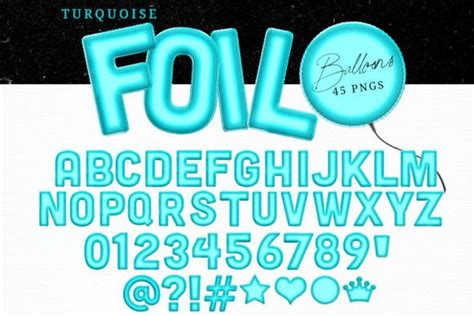 Turquoise Foil Balloon Alphabet Clip Art Graphic By Theclipartlady