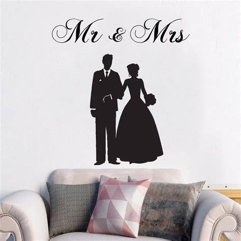 Mr And Mrs Couple Wall Sticker Decal Wedding Sticker Home Room Wall Art