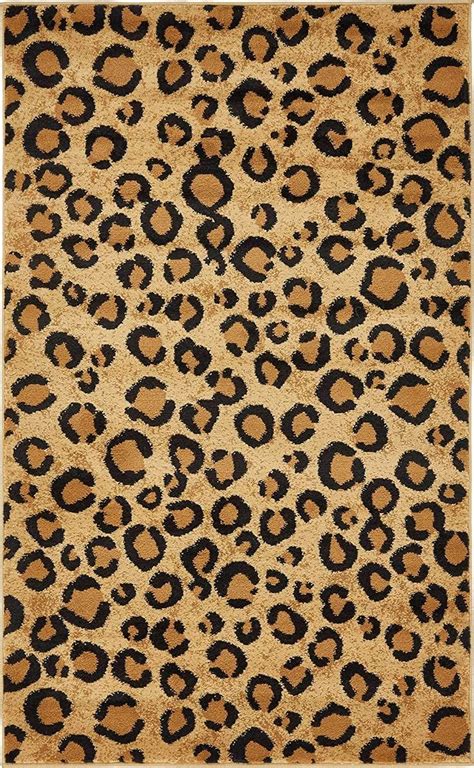 Wildlife Leopard Animal Print Light Brown Soft Area Rug - 3'3 x 5'3 ...