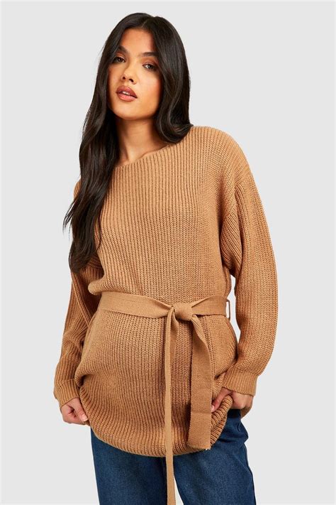 Womens Maternity Tie Waist Jumper Boohoo Uk