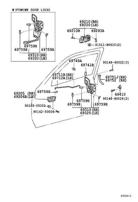 Toyota Tacoma Door Lock Knob (Front, Rear). Knob, Door Lock Control ...