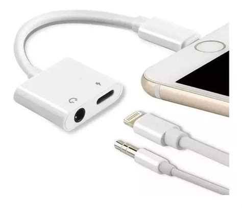 Adaptador IPhone Apple Dual Lightning Carrega Fone Duplo P2 Cor Branco