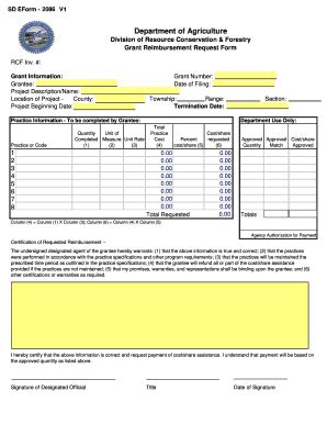 Fillable Online State Sd Reimbursement Request Form State Sd Fax