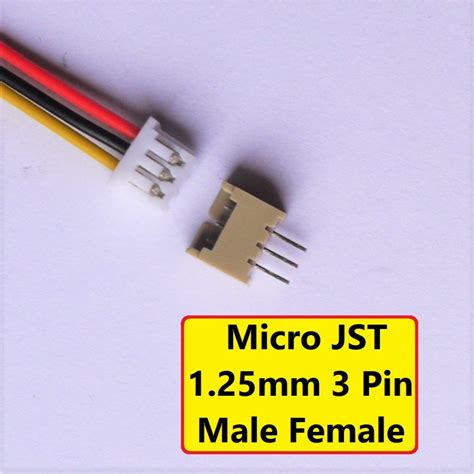 Micro JST 1 25mm 3 Pin Male PCB Header Female Connector With Cable