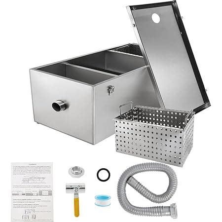 Amazon VEVOR 25LB Commercial Grease Trap 13GPM Commercial Grease