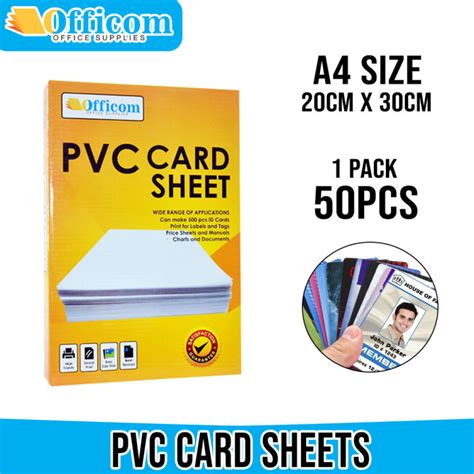 Officom PVC Film ID Card Sheet 50 Sheets A4 Size For ID Printing