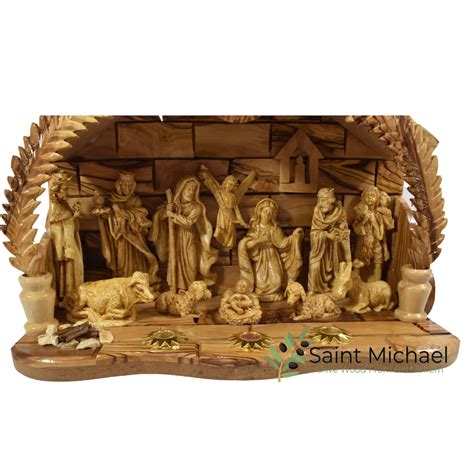 Bethlehem Wooden Nativity Set Made Of Olive Wood In The Holy Etsy