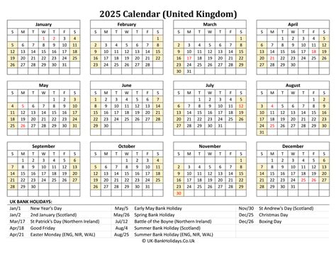 2025 Week Calendar Uk Holidays Printable - Rami Reales