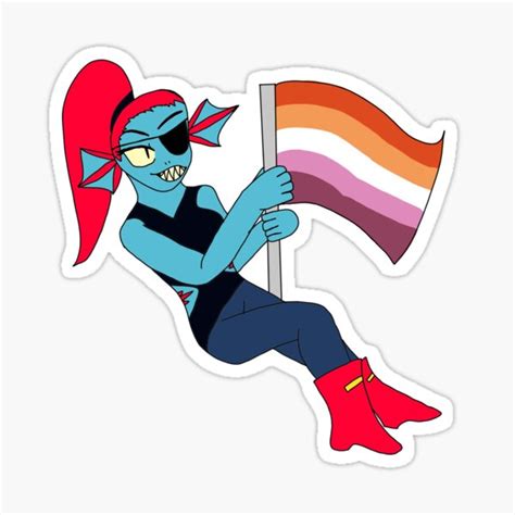Undyne Lesbian Pride Undertale Sticker For Sale By MeowstacheTC Redbubble