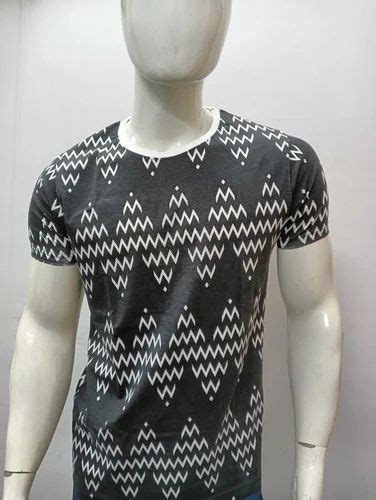 Mens White Printed Round Neck T Shirt At Rs 190 Men Crew Neck T Shirt