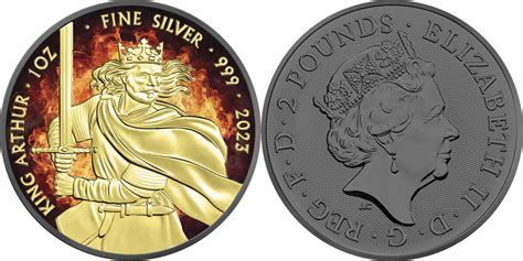 Pounds King Arthur Burning Myths And Legends Oz Silver Coin