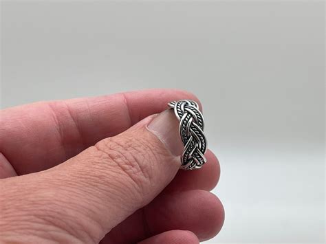 Braided Silver Ring Braided Silver Band Ring 925 Etsy