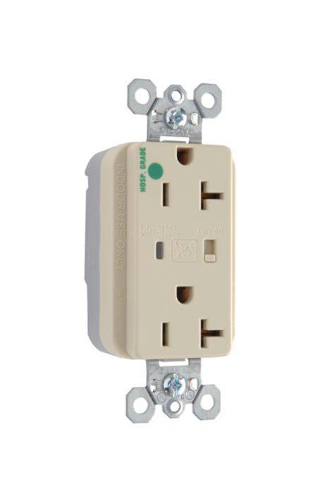 Plugtail® Hospital Grade Extra Heavy Duty Surge Protective Duplex Receptacle Ivory Commercial