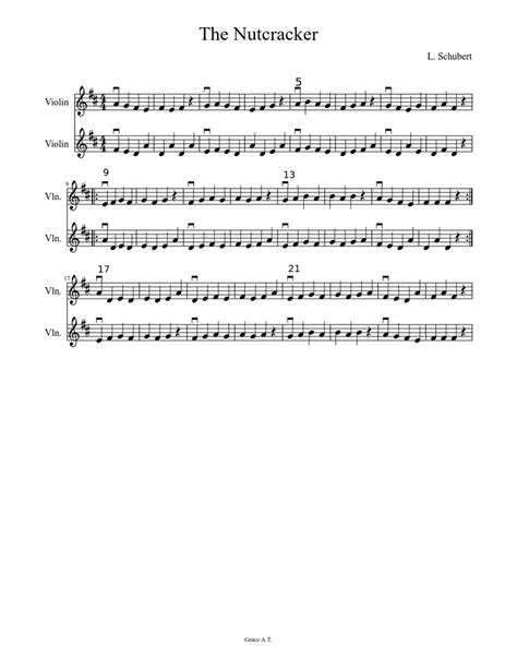 The Nutcracker Sheet Music For Violin String Duet