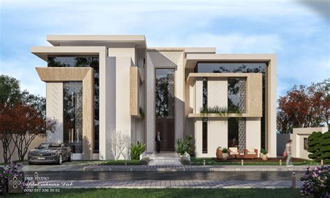 Modern Villa In Bright Colors On Behance Modern Villa Design Modern Exterior House Designs