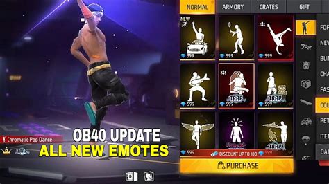 Free Fire All New Emotes Free Fire Ob Update All New Emotes