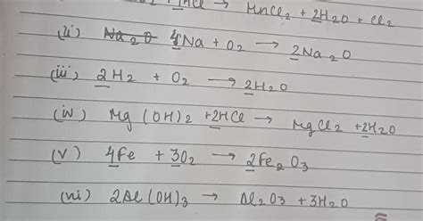 41. Balance the following equation: (i) MnO2 HCl → MnCl2 Cl2 H2O (ii ...
