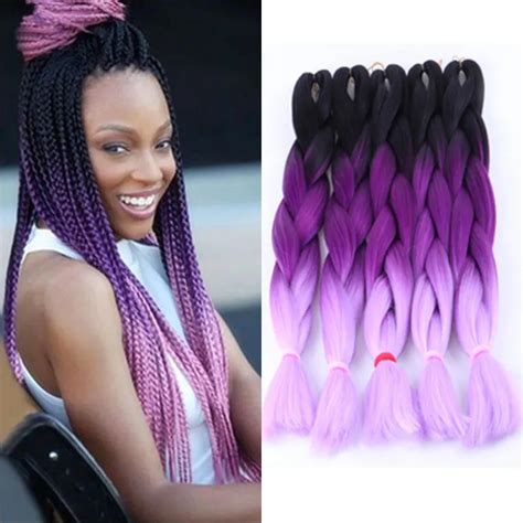 Wholesale Kanekalon Three Tone Ombre Braiding Hair Extensions 24 Inch 100gpc Xpression