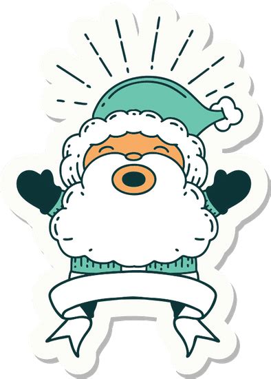 Sticker Of Tattoo Style Santa Claus Christmas Character Canva