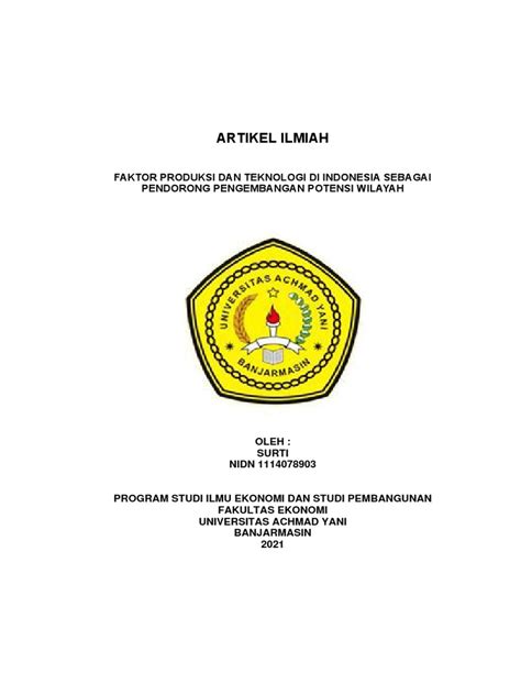 Laporan Faktor Produksi Dan Teknologi 2020 Pdf