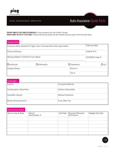 Business Insurance Quote Template