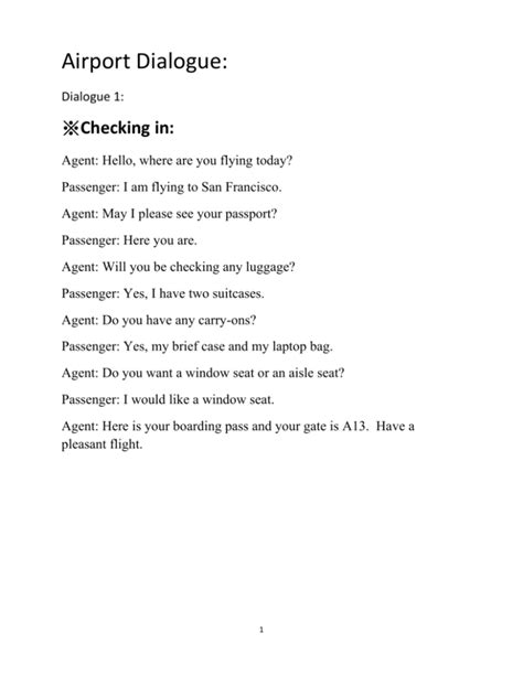 Airport Dialogue: