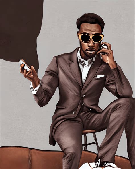 Handsome Black Man In Brown Suit Creative Fabrica