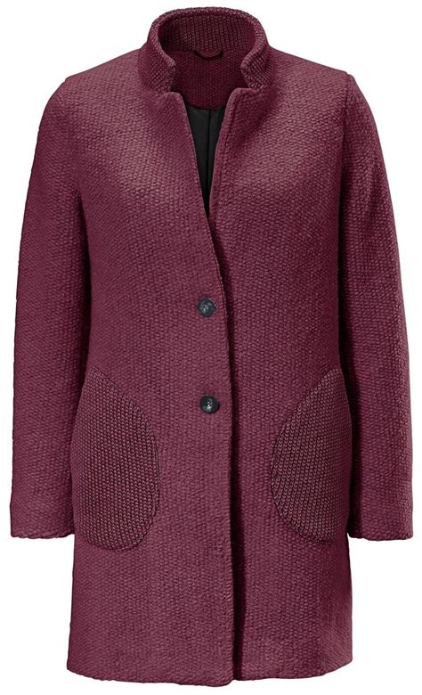 Mode Von Heine Damen Mantel Kurzmantel Bergangsjacke Bordeaux Gr