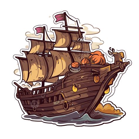 Pirate Ship Style Vector Sticker Ship Clipart Pirate Clipart Sticker