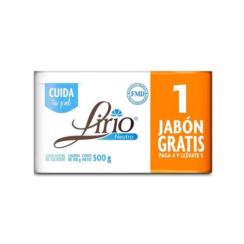 Jabón De Tocador Lirio Neutro 5 Pzas De 100 G Cu Walmart