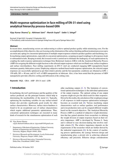 Multi Response Optimization In Face Milling Of En Steel Using