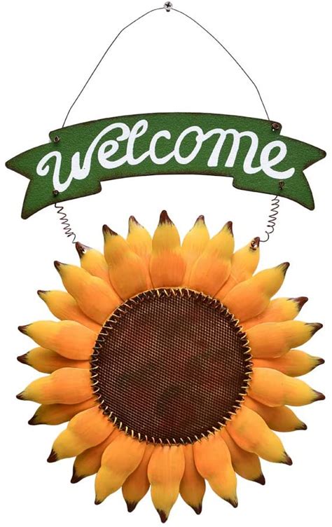 Metal Sunflower Welcome Sign Yk Decor