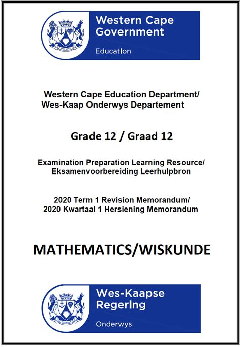 Gr Wiskunde Hersiening K Memorandum Wced Eportal