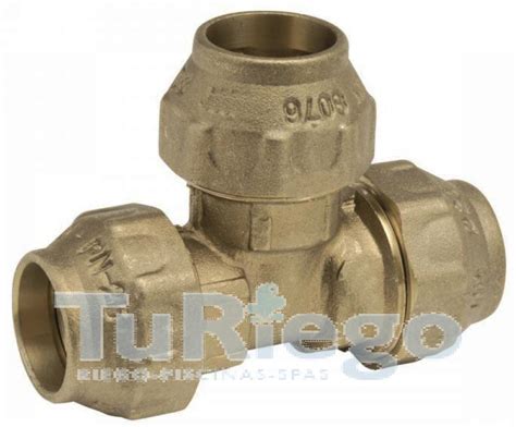 Te bocas iguales latón PE fittings uso alimentario de 20 x 110 mm