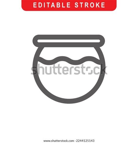 Fishbowl Outline Icon Aquarium Line Art Stock Vector Royalty Free