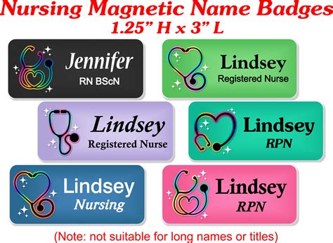 Magnetic Name Badge Nursing Name Tag Personalized Custom Id Etsy