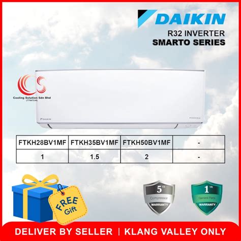 Daikin 1 0hp 1 5hp 2 0hp Smarto Wall Mounted Inverter R32 Air