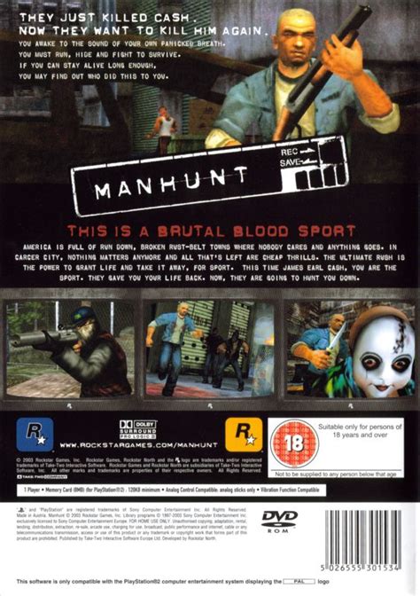 Manhunt 2003 PlayStation 2 Box Cover Art MobyGames