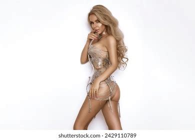 Sexy Blonde Model Transparent Vinyl Erotic Stock Photo 2429110783 Shutterstock