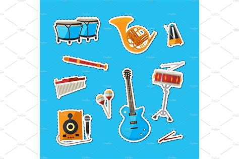 Vector Cartoon Musical Instruments Masterbundles