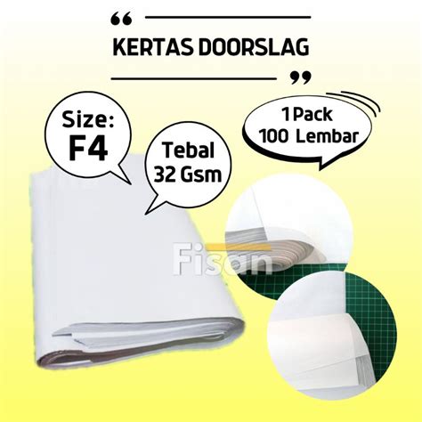 Jual Lembar Kertas Doorslag F Folio Doorslag Paper Kertas Baju