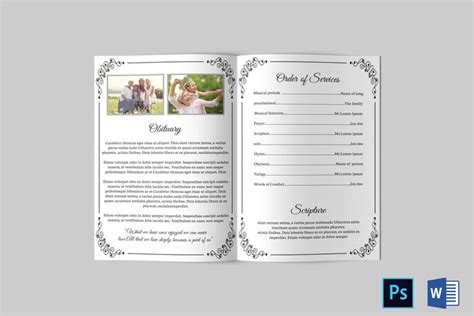 Funeral Program Template Funeral Program Template Word Funeral Program