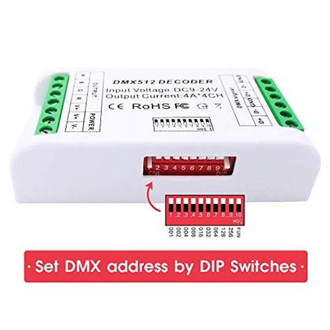 GIDERWEL Mini 4 Channel DMX Decoder RGBW DMX Decoder 16A RGB RGBW LED