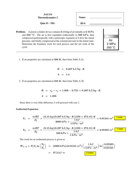 Problem A Piston Cylinder Device Contains 0 15 Kg Of Air Initially At 2