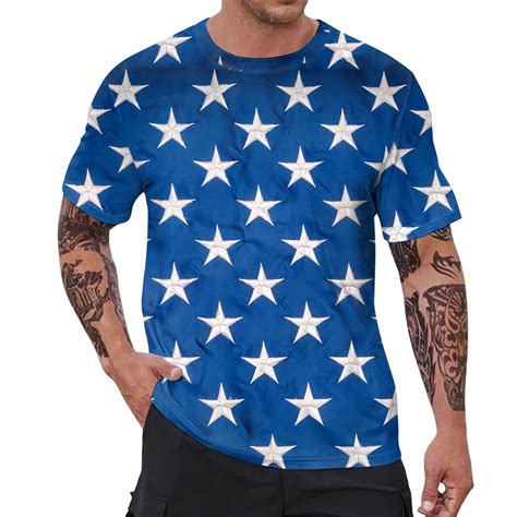 Sopiago Mens 4th Of July T Shirts Big And Tall T Shirts American Flag