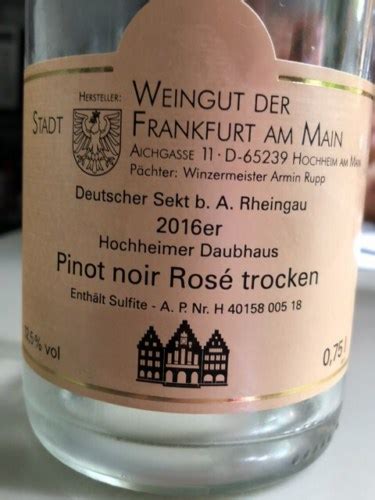 Weingut Der Stadt Frankfurt Am Main Hochheimer Daubhaus Pinot Noir Ros